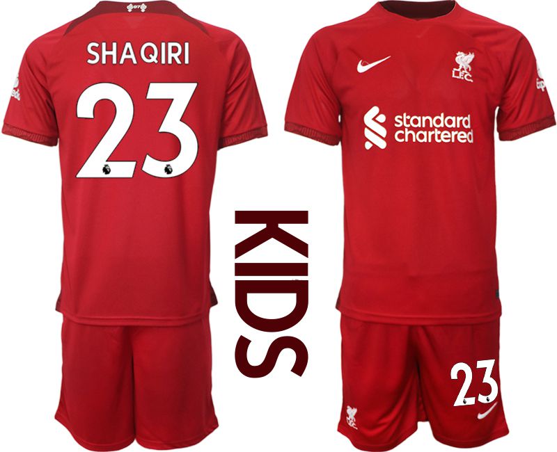 Youth 2022-2023 Club Liverpool home red #23 Soccer Jersey